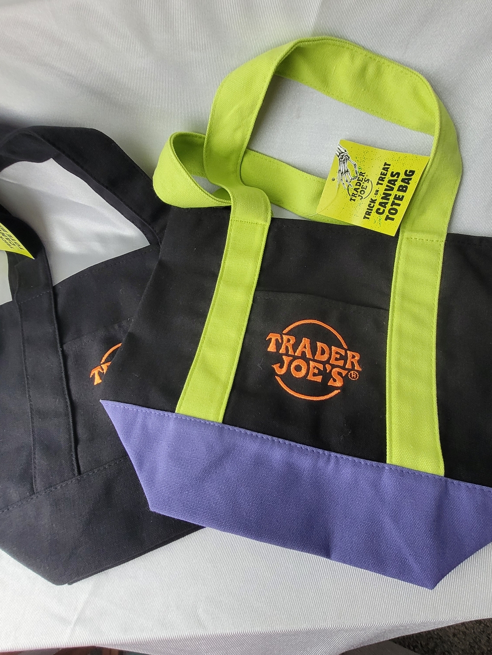 Trader Joe's Trick-or-Treat Mini Canvas Totes - Set of 2